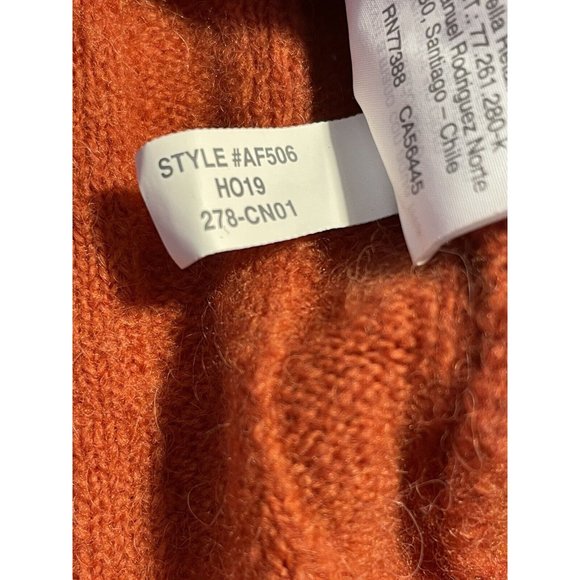 Madewell Sweater Size Small Rusty Red Mock Neck Ribbed Style AF506 Wool Alpaca - Picture 6 of 9